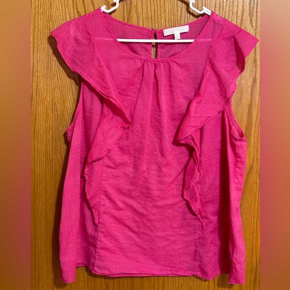 PINK‎ ruffle womens tank blouse Barbie Pink